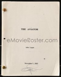 9d017 AVIATOR working draft script Sept 30, 2002, screenplay by John Logan, signed by Dan Perri!