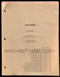 9d024 BABY MAMA 2nd revised shooting script January 3, 2007, screenplay by Tina Fey & Amy Poehler!