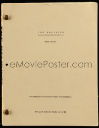 9d036 BELIEVERS revised second draft script March 14, 1986, screenplay by Mark Frost, working title!