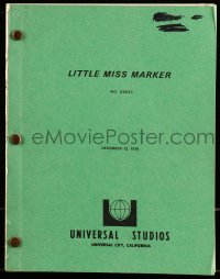 9d187 LITTLE MISS MARKER script December 12, 1978, screenplay by Walter Bernstein!