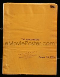 9d325 SUNDOWNERS revised final draft script + 50 stills Aug 25, 1959, screenplay by Isobel Lennart!