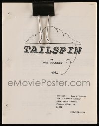 9d329 TAILSPIN script 1980s unproduced aviation screenplay by Joe Fraley!