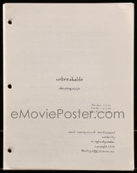 9d347 UNBREAKABLE revised shooting script April 7, 2000, screenplay by M. Night Shyamalan!