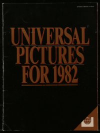 9f059 UNIVERSAL 1982 campaign book 1982 includes great advance ad for E.T., The Thing + more!
