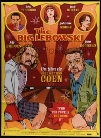 9f643 BIG LEBOWSKI French 1p R2015 Coen Brothers, different Collier art of Jeff Bridges & Goodman!