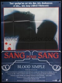 9f652 BLOOD SIMPLE French 1p 1985 Joel & Ethan Coen, different film noir silhouette artwork!