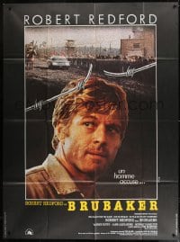 9f666 BRUBAKER French 1p 1981 different image of warden Robert Redford in Wakefield prison!