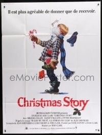 9f680 CHRISTMAS STORY French 1p 1983 classic X-mas movie, best art of Ralphie hit by snowball!