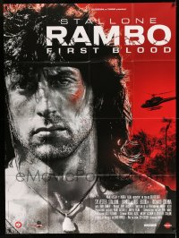 9f736 FIRST BLOOD French 1p R2015 cool different close up of Sylvester Stallone as John Rambo!