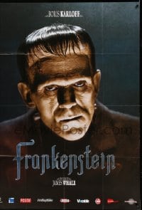 9f743 FRANKENSTEIN French 1p R2008 wonderful close up of Boris Karloff as the monster!