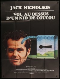 9f880 ONE FLEW OVER THE CUCKOO'S NEST French 1p 1976 different art of Nicholson, Forman classic!