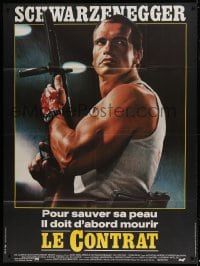 9f903 RAW DEAL French 1p 1986 great Jean Mascii artwork of Arnold Schwarzenegger with gun!