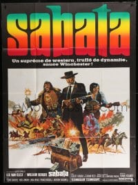 9f918 SABATA French 1p 1969 great montage art with Lee Van Cleef by Jack Thurston!