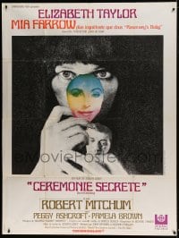 9f926 SECRET CEREMONY French 1p 1969 Elizabeth Taylor, Mia Farrow, Robert Mitchum, Joseph Losey