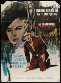 9f985 VISIT French 1p 1964 different Vanni Tealdi art of Ingrid Bergman & Anthony Quinn!