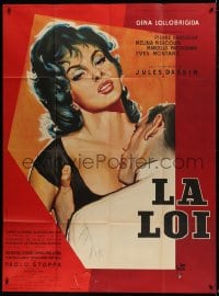 9f987 WHERE THE HOT WIND BLOWS style A French 1p 1959 Jules Dassin, Thos art of sexy Lollobrigida!