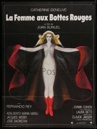 9f994 WOMAN WITH RED BOOTS French 1p 1974 Juan Luis Bunuel, sexy art of Catherine Deneuve by Landi!