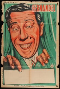 9f583 FERNANDEL French 32x47 1939 great art of the legendary French comic actor by Francois!