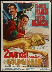9f132 2 MAFIOSI AGAINST GOLDGINGER Italian 1p 1965 Franco & Ciccio parody of James Bond Goldfinger!