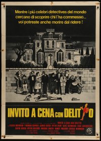 9f173 MURDER BY DEATH Italian 1p 1976 David Niven, Peter Falk, Maggie Smith, Charles Addams art!