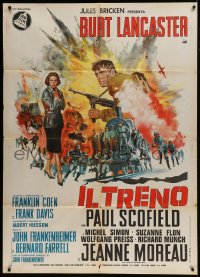 9f199 TRAIN Italian 1p 1965 cool different art of Burt Lancaster, directed by John Frankenheimer