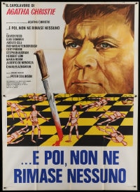 9f213 AND THEN THERE WERE NONE Italian 2p 1975 Spagnoli art of Oliver Reed over chessboard war!