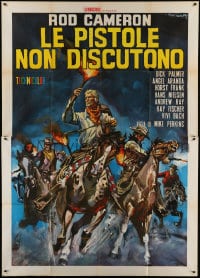9f220 BULLETS DON'T ARGUE Italian 2p 1964 art of Rod Cameron & cowboys by Rodolfo Gasparri!