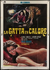9f222 CAT IN HEAT Italian 2p 1972 Renato Casaro art of sexy naked Eva Czemerys, La Gatta in Calore!
