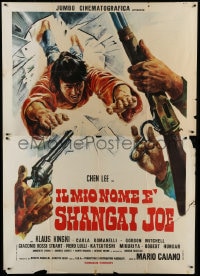 9f232 DRAGON STRIKES BACK Italian 2p 1972 Mario Caiano's Il mio nome e Shanghai Joe, cool art!