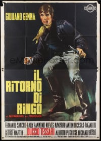 9f261 RETURN OF RINGO Italian 2p 1965 Giuliano Gemma, spaghetti western art by Giorgio Olivetti!