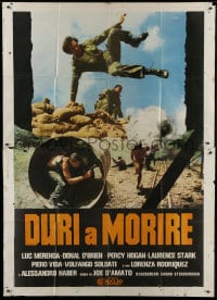 9f272 TOUGH TO KILL Italian 2p 1978 Joe D'Amato's Duri a morire, cool war image!