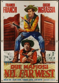 9f273 TWO GANGSTERS IN THE WILD WEST Italian 2p 1965 Franco & Ciccio, Casaro spaghetti western art!