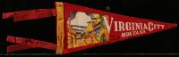 9f095 VIRGINIA CITY MONTANA 5x17 souvenir pennant 1960s cool art of the town from many years ago!