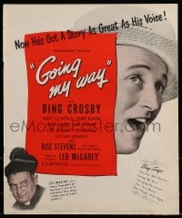 9f022 GOING MY WAY pressbook 1944 Bing Crosby, Rise Stevens, Barry Fitzgerald, Leo McCarey classic!