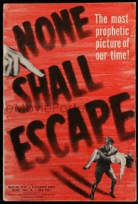 9f038 NONE SHALL ESCAPE pressbook 1944 trial of the Nazi war criminals BEFORE the war had ended!