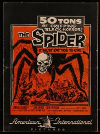 9f049 SPIDER pressbook 1958 completely different image of giant monster with skull head!