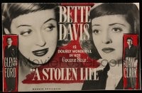 9f051 STOLEN LIFE pressbook 1946 Bette Davis as identical twins with different fates, Glenn Ford