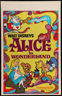 9f283 ALICE IN WONDERLAND WC R1974 Walt Disney, Lewis Carroll classic, cool psychedelic art!