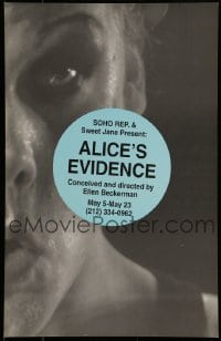 9f532 ALICE'S EVIDENCE stage play WC 1990s conceived and directed by Ellen Beckerman!