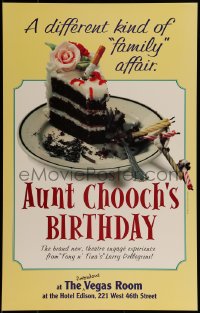 9f535 AUNT CHOOCH'S BIRTHDAY stage play WC 1998 great image of cigarette put out on cake!