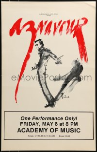 9f536 AZNAVOUR stage play WC 1983 great artwork of Charles Aznavour on Broadway!