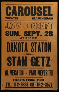 9f320 CAROUSEL THEATRE music WC 1950s jazz concert, Stan Getz, Al Vega Trio, Paul Neves Trio!
