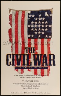 9f540 CIVIL WAR stage play WC 1999 cool image of tattered American flag, our story in song!