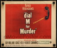 9f339 DIAL M FOR MURDER WC 1954 Alfred Hitchcock, trimmed in half to create a faux title card!