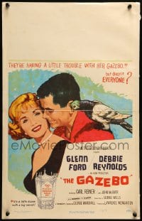 9f363 GAZEBO WC 1960 great romantic art of Glenn Ford w/pigeon on shoulder & Debbie Reynolds!