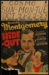 9f377 HIDE-OUT WC 1934 Robert Montgomery between Maureen O'Sullivan & Elizabeth Patterson!