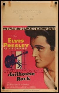 9f391 JAILHOUSE ROCK WC 1957 art of rock & roll king Elvis Presley by Bradshaw Crandell, rare!