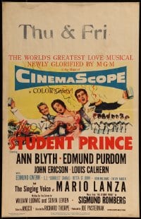 9f480 STUDENT PRINCE WC 1954 great art of pretty Ann Blyth & Edmund Purdom, romantic musical!