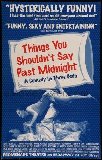 9f569 THINGS YOU SHOULDN'T SAY PAST MIDNIGHT stage play WC 1990s a comedy in three beds!