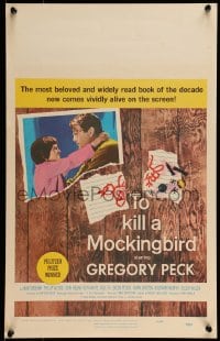 9f497 TO KILL A MOCKINGBIRD WC 1962 Gregory Peck, from Harper Lee's classic novel!